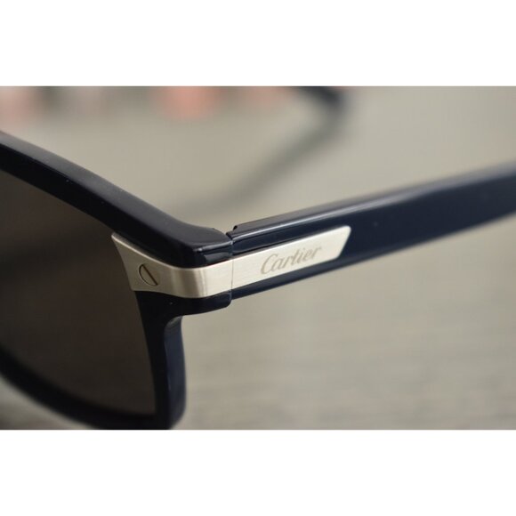 CARTIER SANTOS DE CARTIER RECTANGULAR BLUE SUNGLASSES NEW 100% GENUINE MSRP $775 - Picture 2 of 10